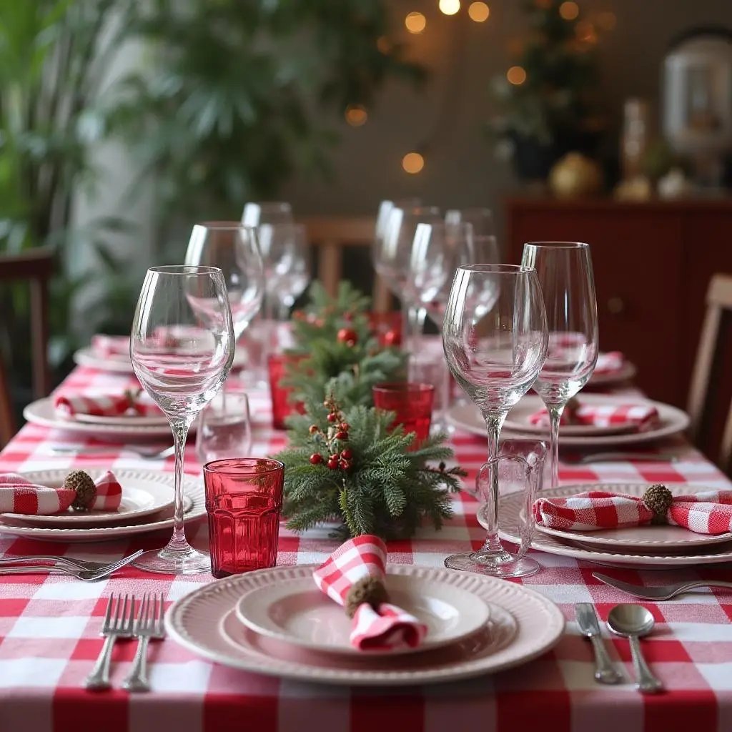 Frans tafelkleed geruit gecoat flessengroen voor de landelijke sfeer Frans tafelkleed geruit gecoat flessengroen voor de landelijke sfeer