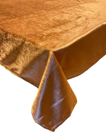 Luxe fluweel tafelkleed Dubai – Koper / Goud