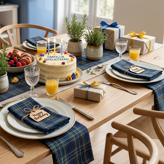 Blauwe Stoffen Servetten Windsor (Set van 4) – Schotse Ruit / Tartan Bamar Lifestyle
