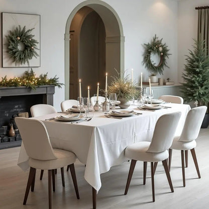 Luxe wit damasten tafelkleed – 100% katoen, hotelkwaliteit - Bamar Lifestyle